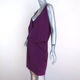 Chloe Dress Violet Draped Wool Size 40 Sleeveless Blouson Mini - Celebrity Owned