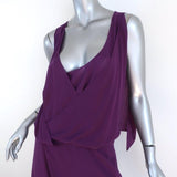 Chloe Dress Violet Draped Wool Size 40 Sleeveless Blouson Mini - Celebrity Owned