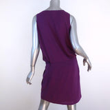 Chloe Dress Violet Draped Wool Size 40 Sleeveless Blouson Mini - Celebrity Owned