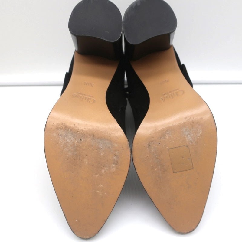 Chloe Grommet-Trim Ankle Boots Flo Black Suede Size 38.5 Pointed Toe Booties - Celebrity Owned