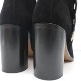 Chloe Grommet-Trim Ankle Boots Flo Black Suede Size 38.5 Pointed Toe Booties - Celebrity Owned