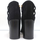 Chloe Grommet-Trim Ankle Boots Flo Black Suede Size 38.5 Pointed Toe Booties - Celebrity Owned
