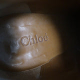 Chloe Grommet-Trim Ankle Boots Flo Black Suede Size 38.5 Pointed Toe Booties - Celebrity Owned