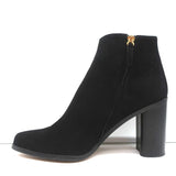 Chloe Grommet-Trim Ankle Boots Flo Black Suede Size 38.5 Pointed Toe Booties - Celebrity Owned