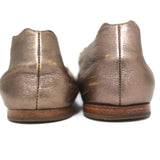 Chloe Lauren Ballet Flats Gold Metallic Scalloped Leather Size 37.5 - Celebrity Owned