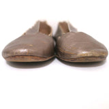 Chloe Lauren Ballet Flats Gold Metallic Scalloped Leather Size 37.5 - Celebrity Owned