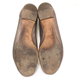 Chloe Lauren Ballet Flats Gold Metallic Scalloped Leather Size 37.5 - Celebrity Owned