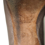 Chloe Lauren Ballet Flats Gold Metallic Scalloped Leather Size 37.5 - Celebrity Owned