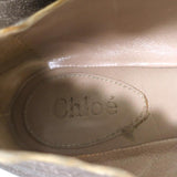 Chloe Lauren Ballet Flats Gold Metallic Scalloped Leather Size 37.5 - Celebrity Owned