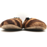 Chloe Lauren Scalloped Ballet Flats Tiger Print Calf Hair Size 41 - Celebrity Owned