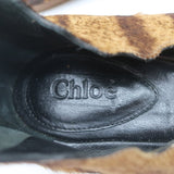 Chloe Lauren Scalloped Ballet Flats Tiger Print Calf Hair Size 41 - Celebrity Owned