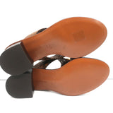 Chloe Mules Rony Brown Snake-Effect Leather Size 38 Mid-Heel Sandals NEW - Celebrity Owned