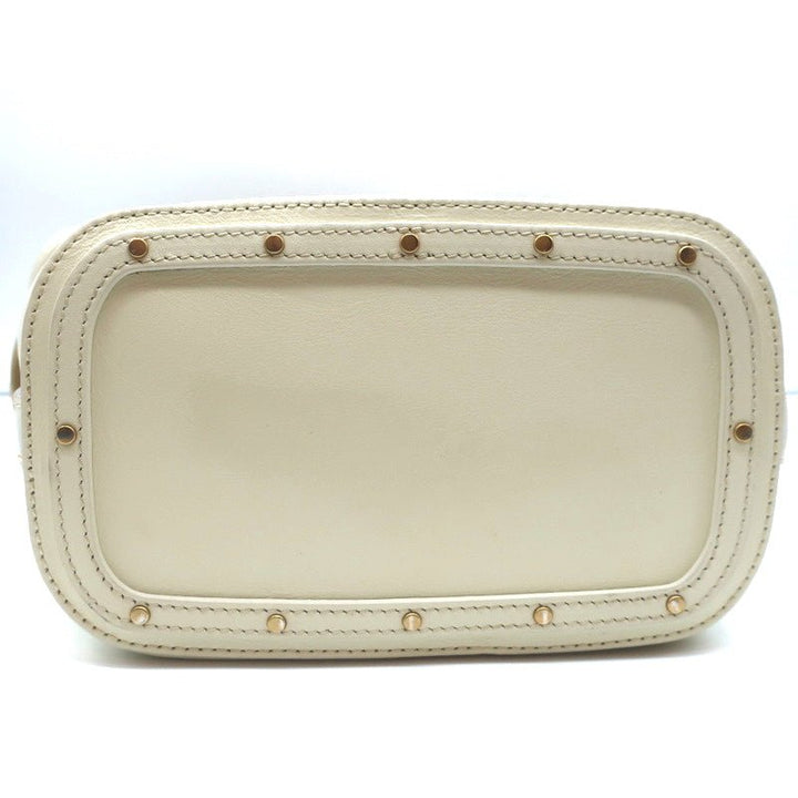Chloe Roy Bucket Bag Cream Leather Small Crossbody Shoulder Bag - Celebrity Owned