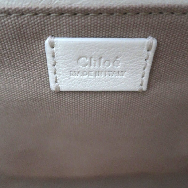 Chloe Roy Bucket Bag Cream Leather Small Crossbody Shoulder Bag - Celebrity Owned