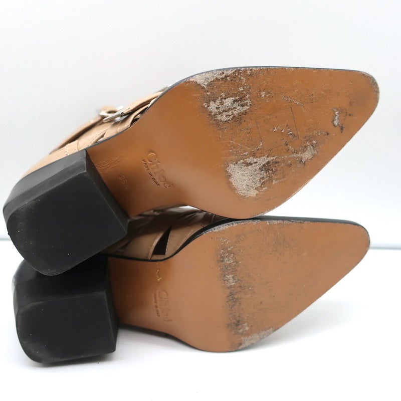 Chloe Rylee Cutout Lace-Up Ankle Boots Beige Croc-Effect Leather Size 38.5 - Celebrity Owned