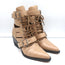 Chloe Rylee Cutout Lace-Up Ankle Boots Beige Croc-Effect Leather Size 38.5