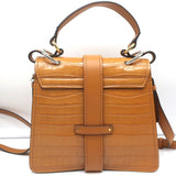Chloe Small Aby Day Bag Autumnal Brown Croc-Embossed Leather Crossbody Tote NEW - Celebrity Owned