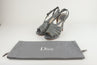 Christian Dior Bonnie Platform Sandals Gray Croc-Embossed Leather Size 38.5