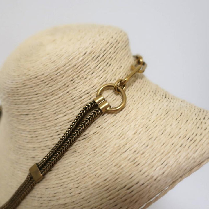 Christian Dior Knot Necklace Gold Cable &amp; Chain Link - Celebrity Owned