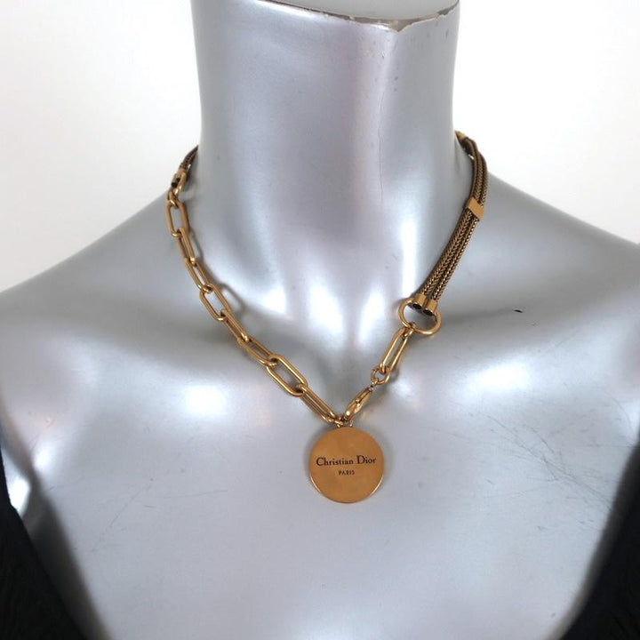 Christian Dior Knot Necklace Gold Cable &amp; Chain Link - Celebrity Owned