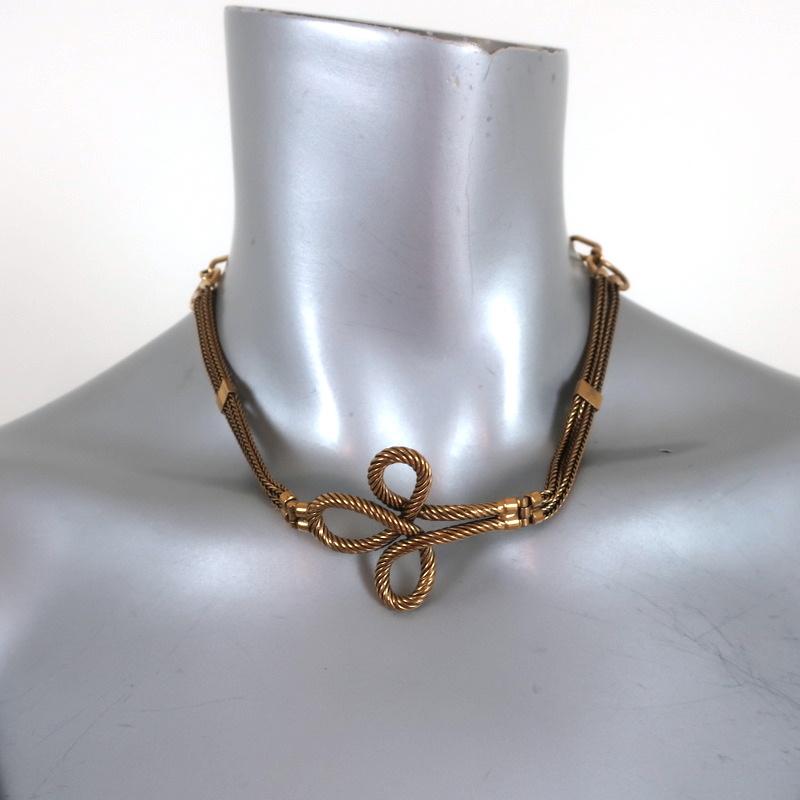 CD Diamond Chain Link Necklace Gold-Finish Brass and Turquoise