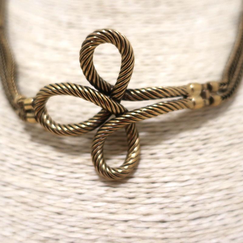 Christian Dior Knot Necklace Gold Cable &amp; Chain Link - Celebrity Owned