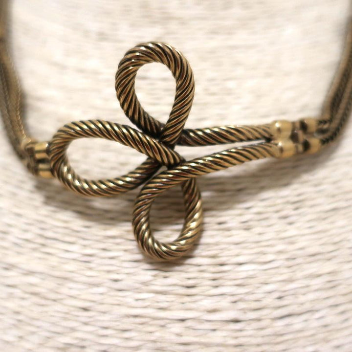 Christian Dior Knot Necklace Gold Cable &amp; Chain Link - Celebrity Owned