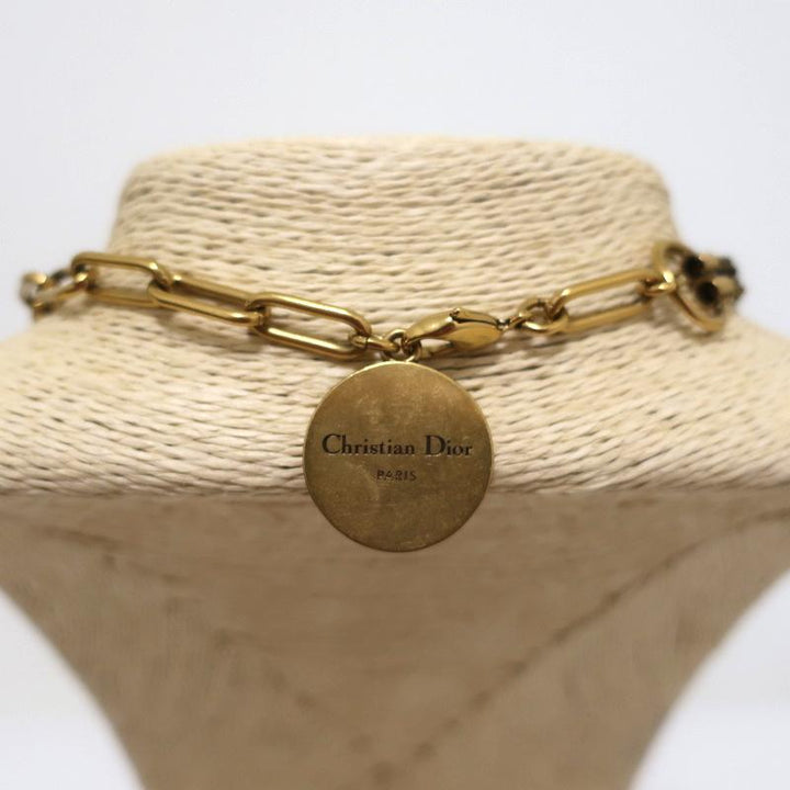 Christian Dior Knot Necklace Gold Cable &amp; Chain Link - Celebrity Owned