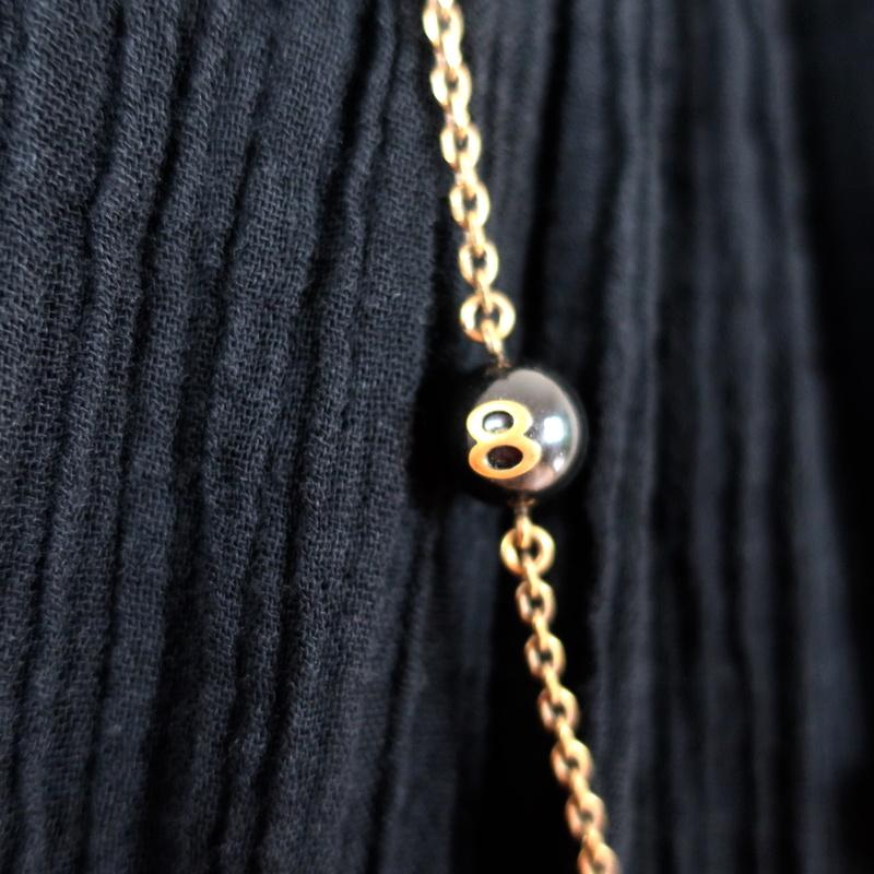 Christian Dior Logo Bead Necklace Black/Gold - Celebrity Owned