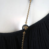 Christian Dior Logo Bead Necklace Black/Gold - Celebrity Owned