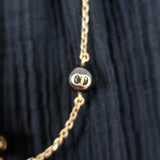 Christian Dior Logo Bead Necklace Black/Gold - Celebrity Owned