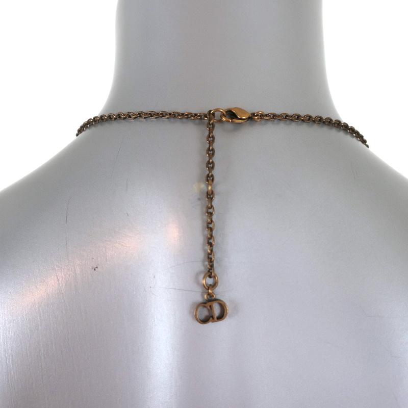 Christian Dior Logo Bead Necklace Black/Gold - Celebrity Owned