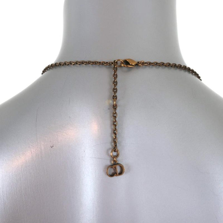 Christian Dior Logo Bead Necklace Black/Gold - Celebrity Owned