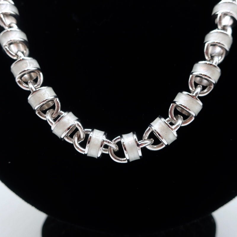 Christian Dior Round Link Necklace with Pearl - Celebrity Owned