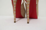 Christian Louboutin No Prive 120 Slingback Pumps Snake-Print Cork Size 36.5 - Celebrity Owned