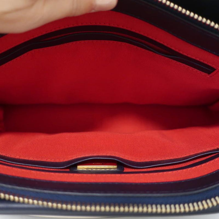 Christian Louboutin Passage Messenger Bag Navy Pebbled Leather Shoulder Bag - Celebrity Owned