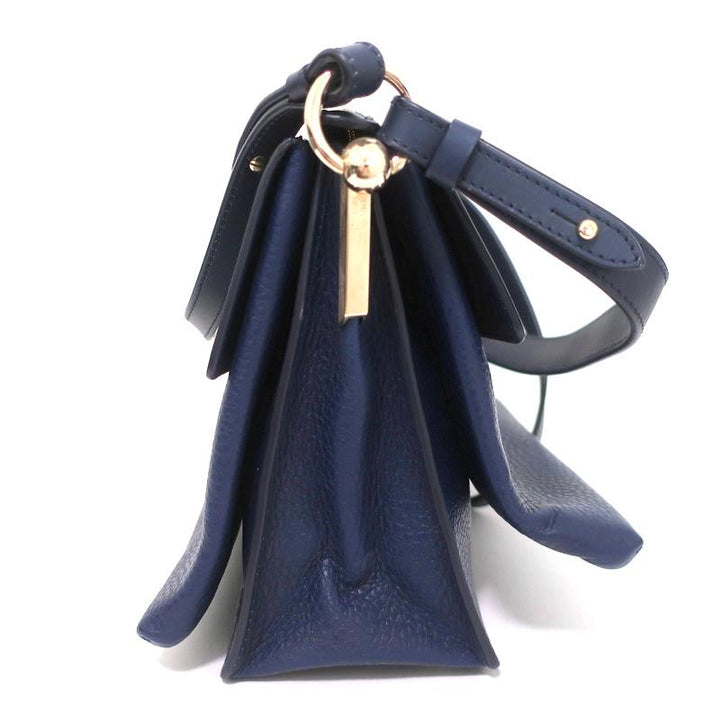 Christian Louboutin Passage Messenger Bag Navy Pebbled Leather Shoulder Bag - Celebrity Owned