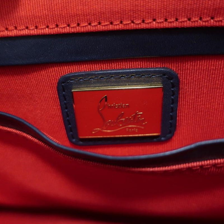 Christian Louboutin Passage Messenger Bag Navy Pebbled Leather Shoulder Bag - Celebrity Owned