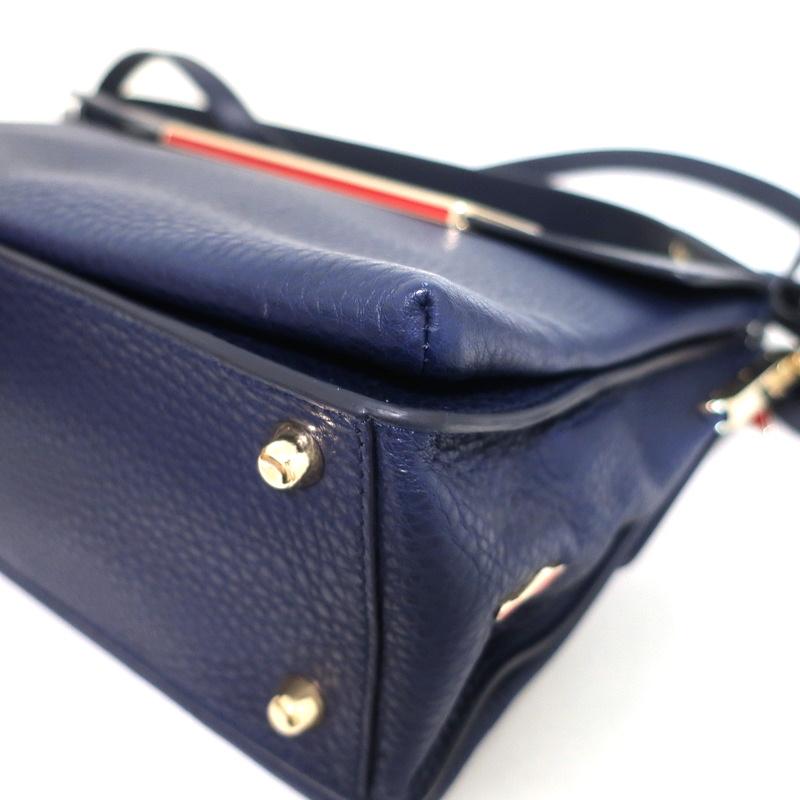 Christian Louboutin Passage Messenger Bag Navy Pebbled Leather Shoulder Bag - Celebrity Owned