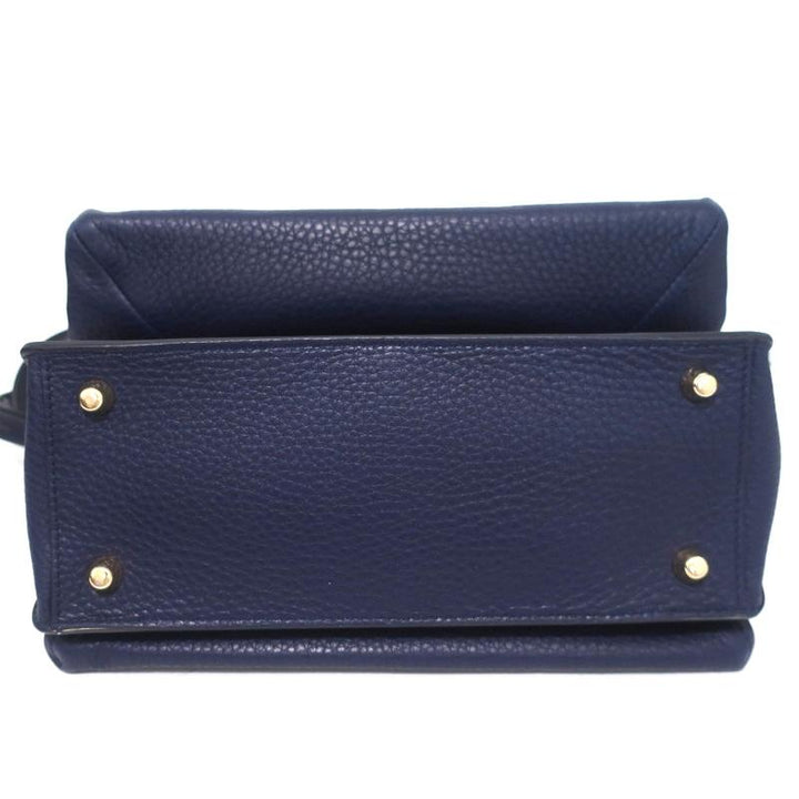 Christian Louboutin Passage Messenger Bag Navy Pebbled Leather Shoulder Bag - Celebrity Owned
