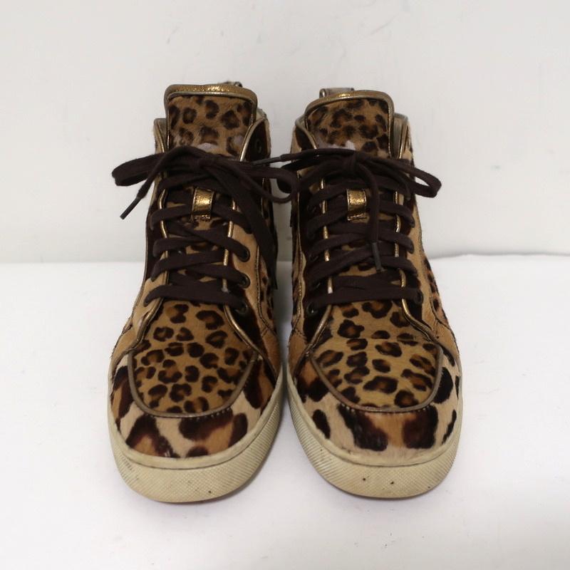 Christian Louboutin Louis Orlato Leopard Spike Mens Sneakers Size 45 US 12