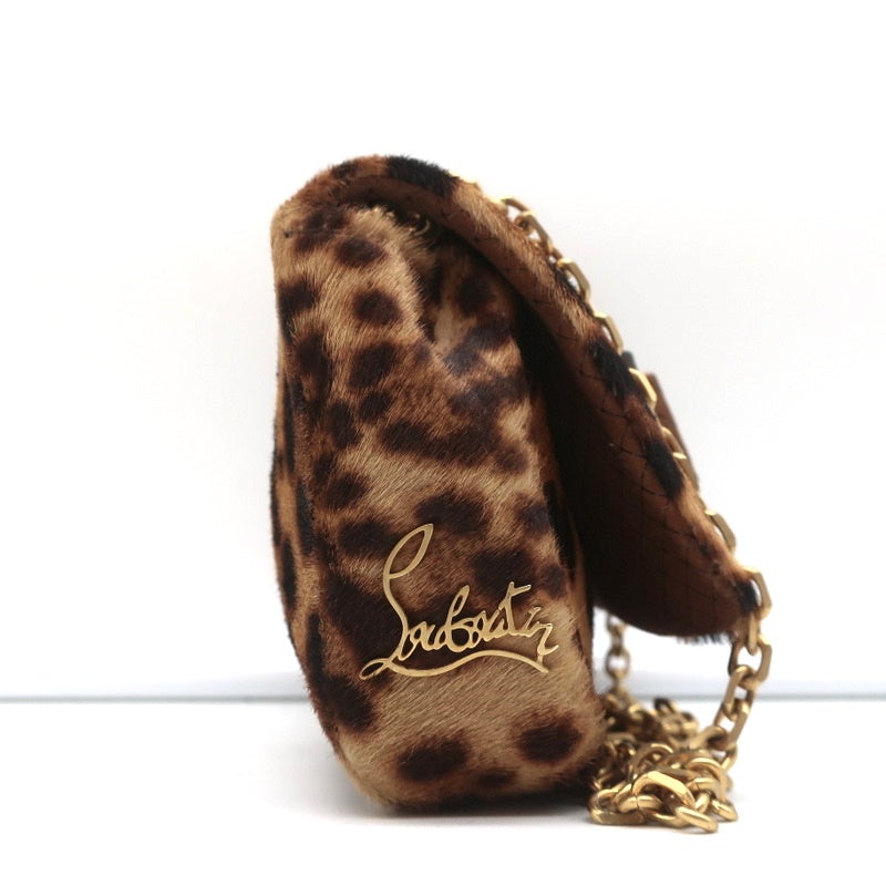 Christian Louboutin Sweet Charity Mini Crossbody Bag Leopard Print Pony Hair