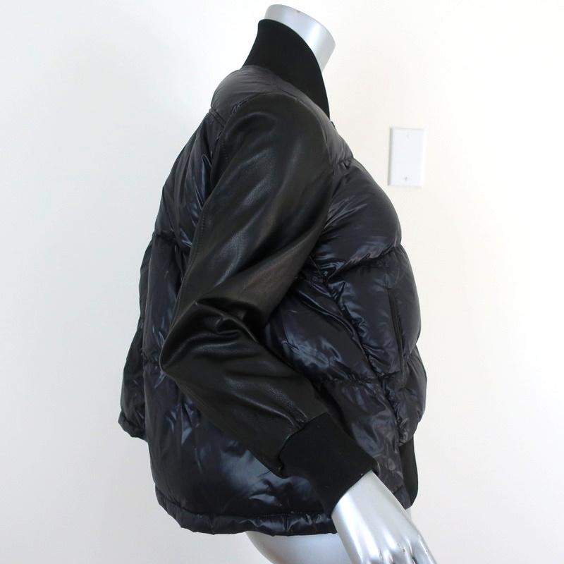 Christiansen Leather-Sleeve Puffer Jacket Navy/Black Size 6 - Celebrity Owned