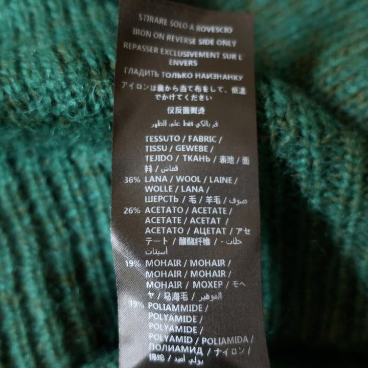 Christopher Kane Zip Sweater Emerald Crystal-Embellished Knit Size Extra Small - Celebrity Owned