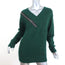 Christopher Kane Zip Sweater Emerald Crystal-Embellished Knit Size Extra Small