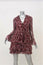 Cinq a Sept Dress Jasmine Red Printed Chiffon Size Extra Long Sleeve Tiered Mini