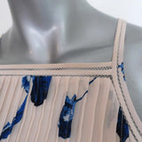 Club Monaco Dress Klarika Very Light Pink/Blue Floral Print Silk Size 00 - Celebrity Owned