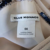 Club Monaco Dress Klarika Very Light Pink/Blue Floral Print Silk Size 00 - Celebrity Owned