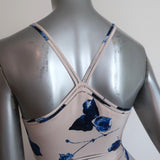 Club Monaco Dress Klarika Very Light Pink/Blue Floral Print Silk Size 00 - Celebrity Owned