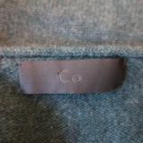 Co Cashmere V-Neck Sweater Teal Size Medium Bell Sleeve Pullover - Celebrity Owned